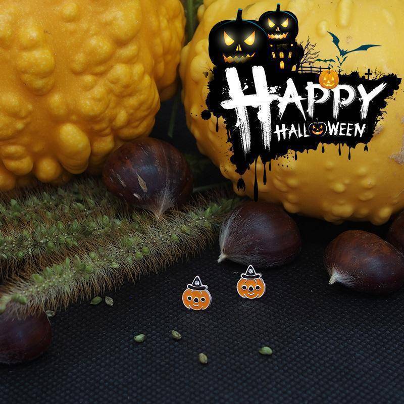Srebrni Halloween uhani Buča