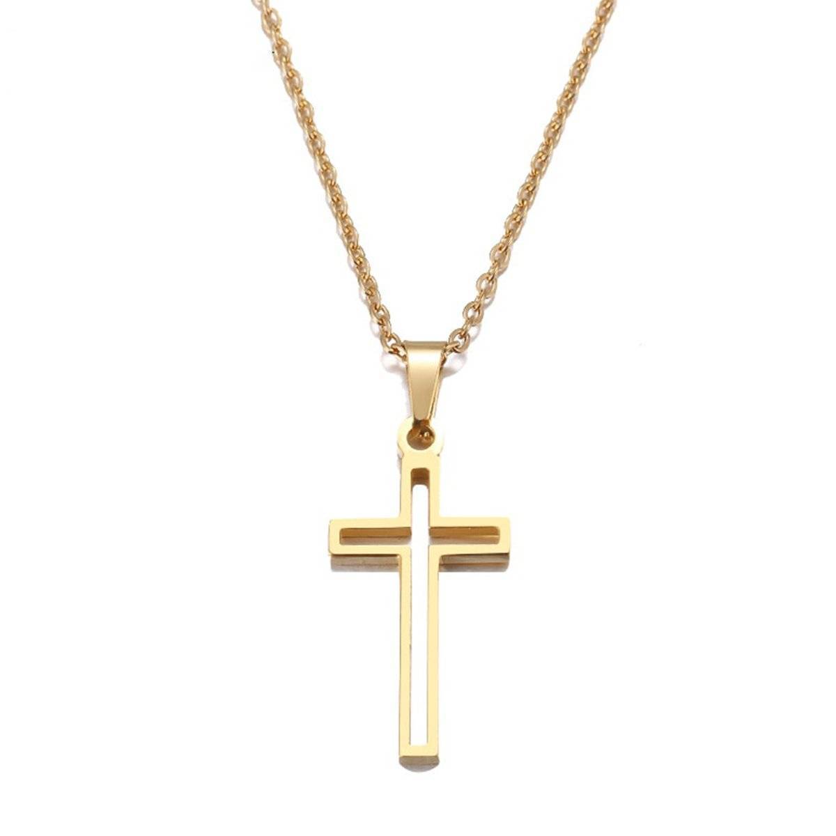 Edelstahl Kreuz Halskette