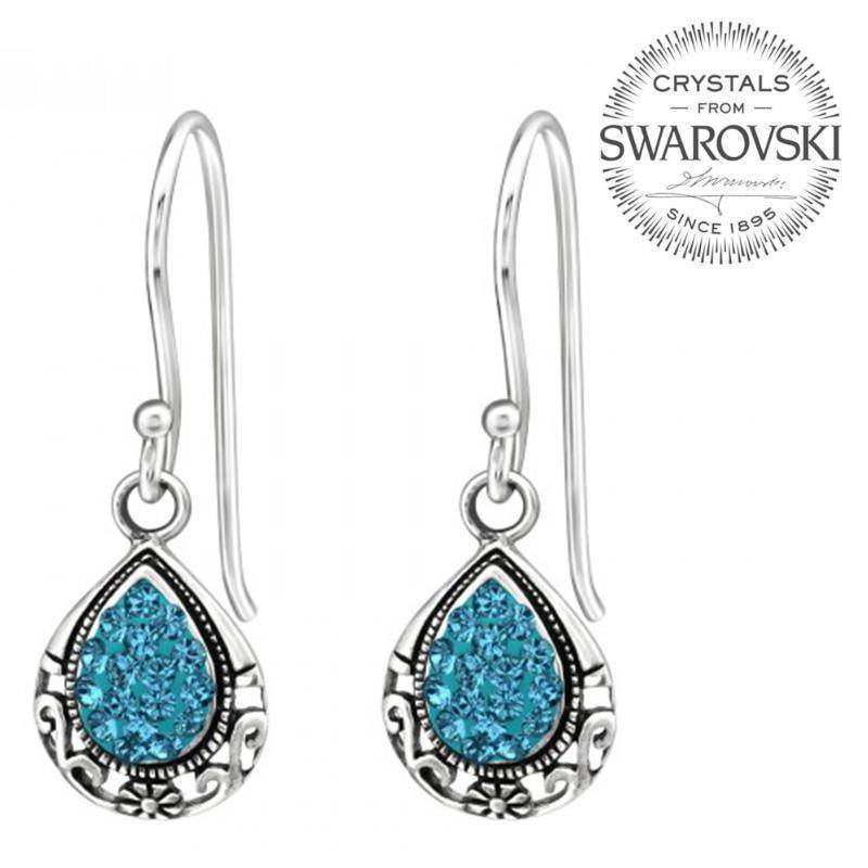 Swarovski srebrni uhani "Simfonija Kristalov"