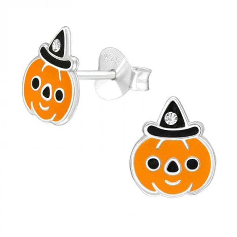 Srebrni Halloween uhani Buča