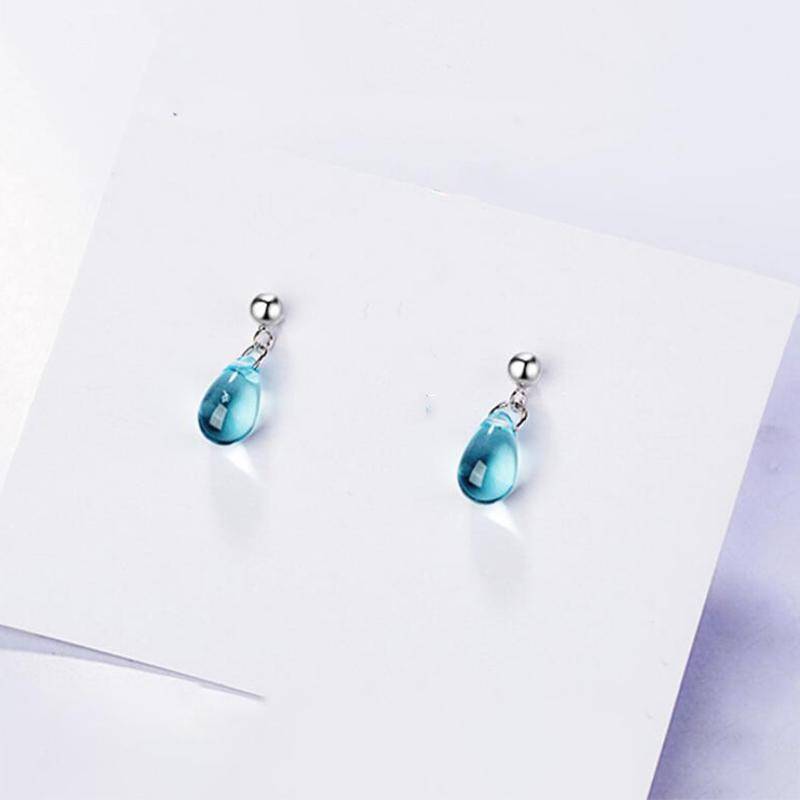 Srebrni uhani Aqua