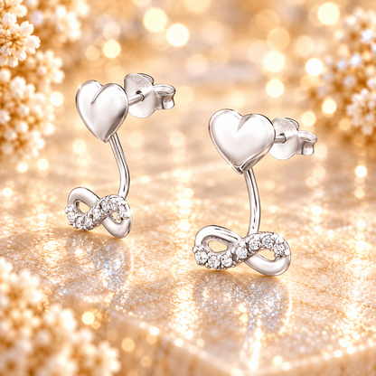 Silberne Ohrringe Ewige Liebe
