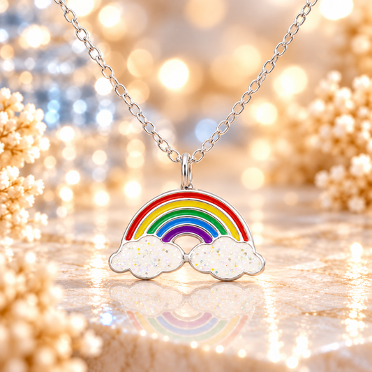 Strieborný náhrdelník Rainbow