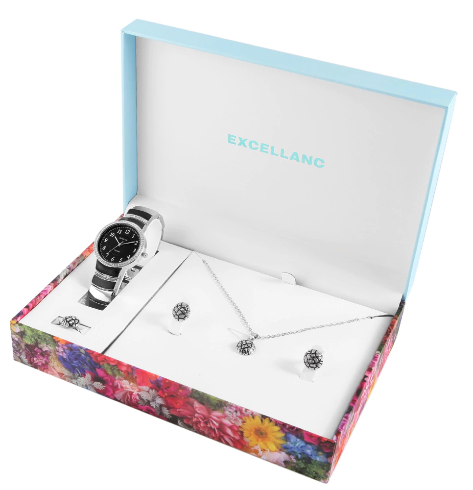 Darilni set za ženske Srebrni Cvetni Sijaj