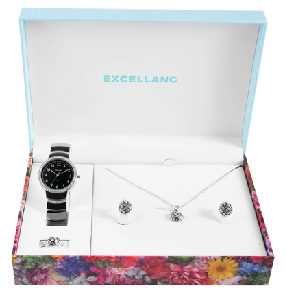 Darilni set za ženske Srebrni Cvetni Sijaj