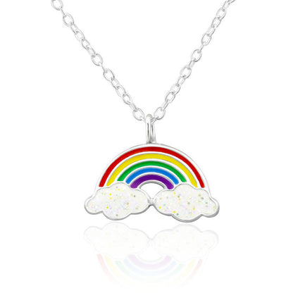 Silbernes Kinderhalsband Regenbogen